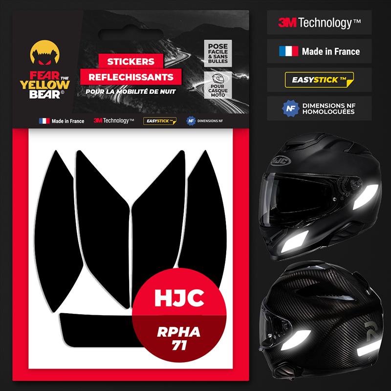 Stickers réfléchissants casque EASY REPLICA™ HJC RPHA71 NOIR