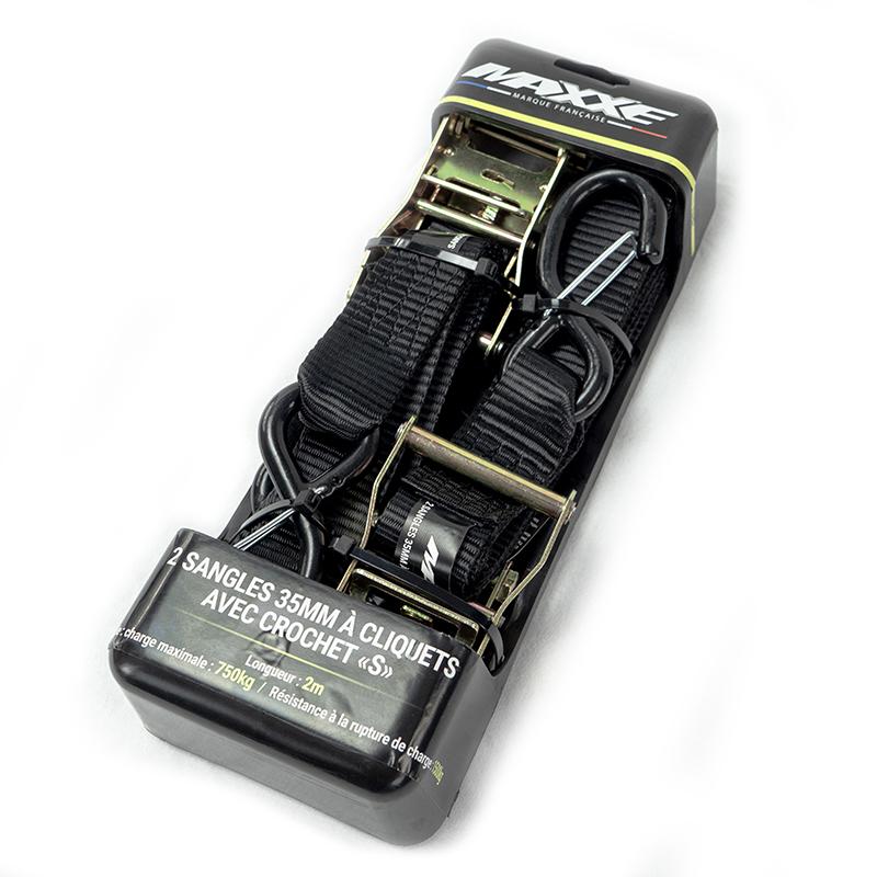 Sangle à cliquet x2 avec crochet S MAXXE