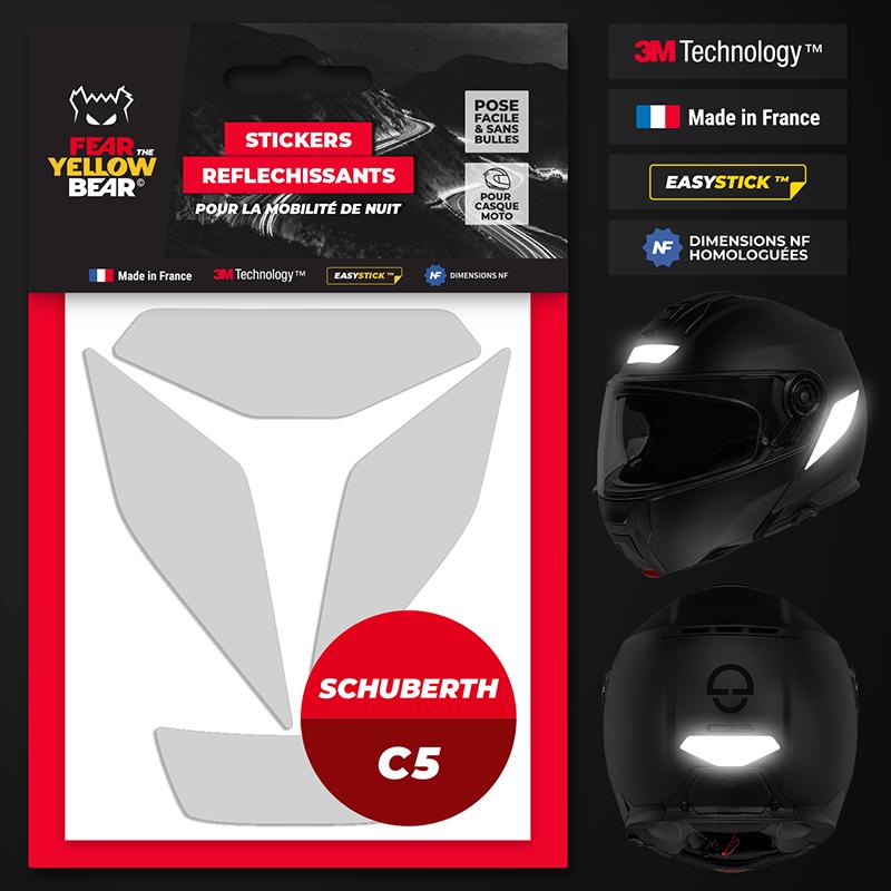Stickers réfléchissants casque EASY REPLICA™ SCHUBERT C5 BLANC