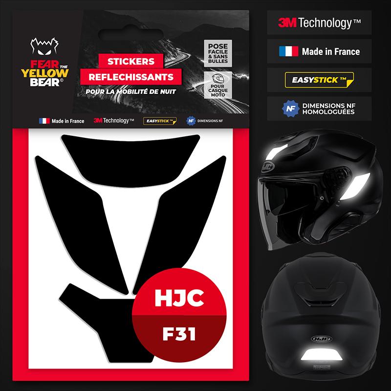 Stickers réfléchissants casque EASY REPLICA™ HJC F31 NOIR