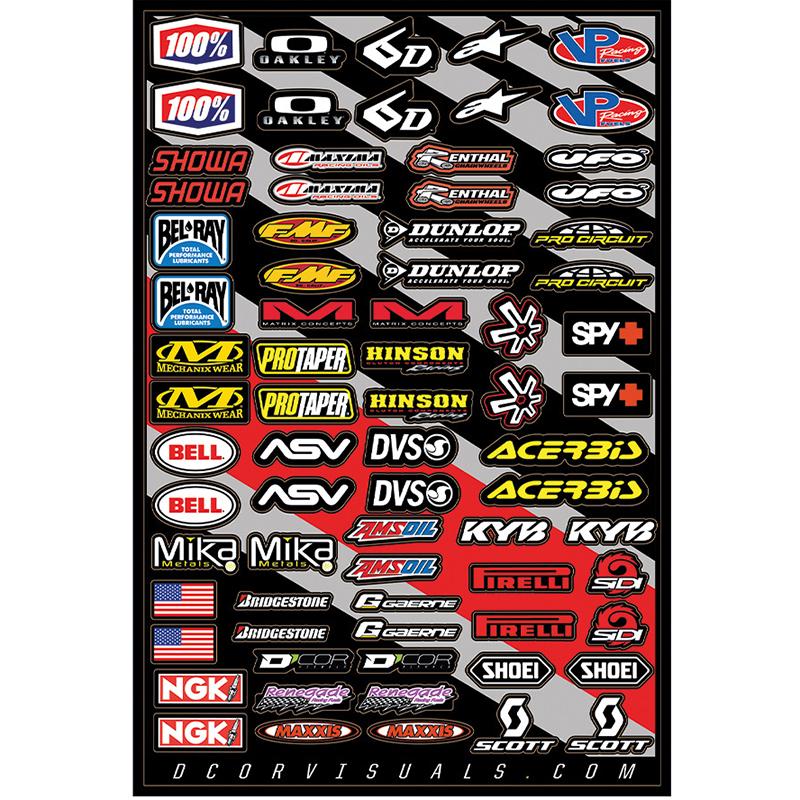 Autocollant planche MX Logos Cor2 DCOR