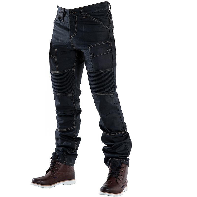Jean ROAD OVERLAP Bleu foncé délavé Jeans moto