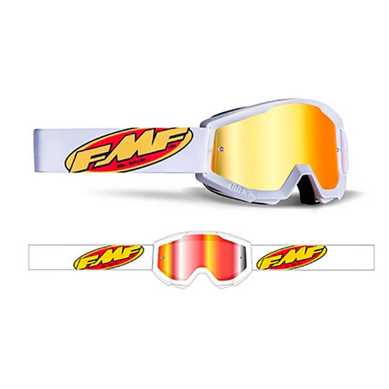 Masque cross POWERCORE Core White - Mirror Red Lens FMF