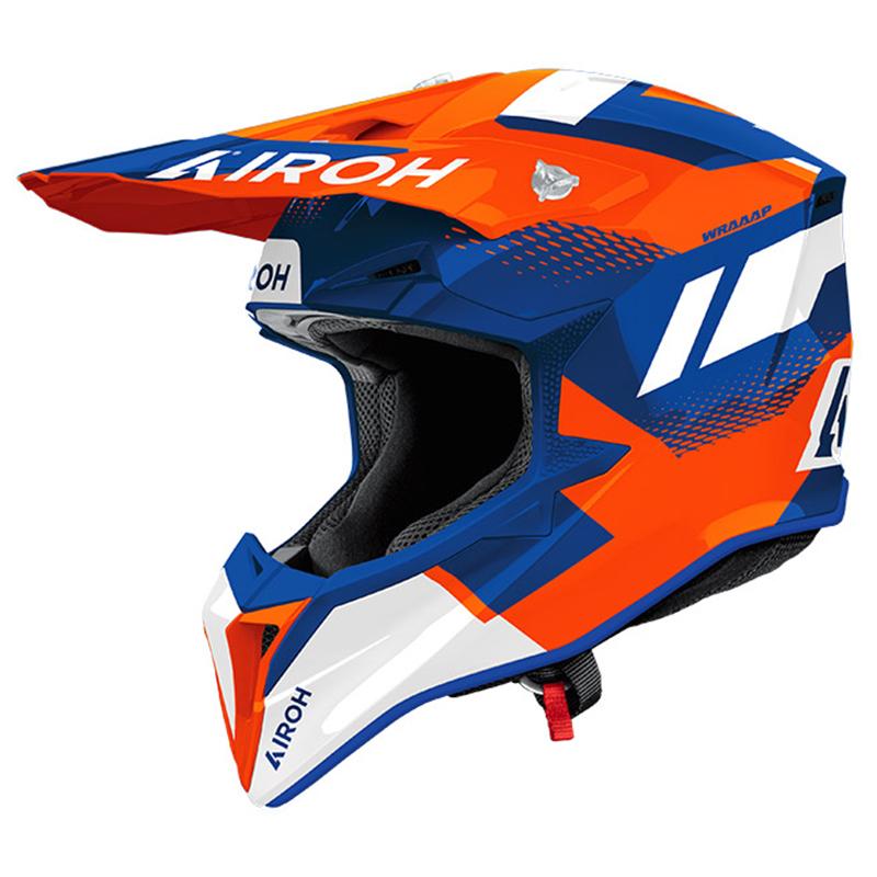 Casque cross WRAAAP VISION ORANGE/BLUE GLOSS AIROH