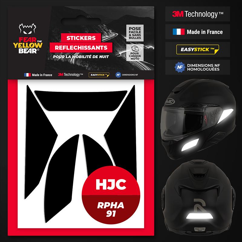 Stickers réfléchissants casque EASY REPLICA™ HJC RPHA91 NOIR