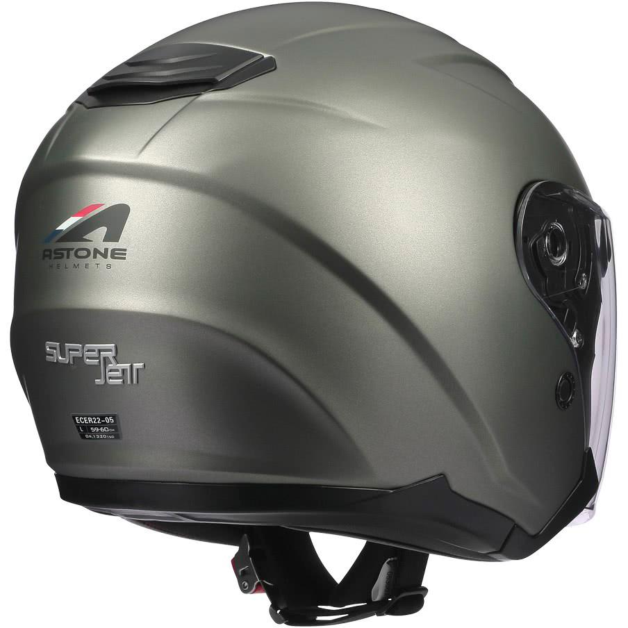 Casque Moto Jet Astone DJ 10 - Mat Titanium - Taille 2XL - Écran Solaire Intégré - Intérieur Alcantara