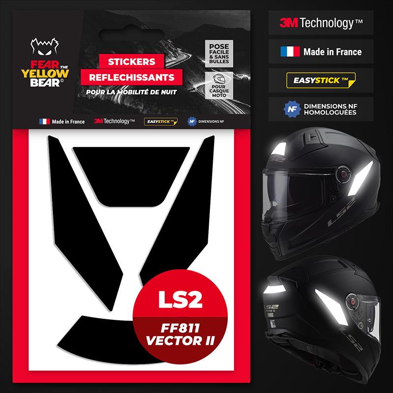 Stickers réfléchissants casque EASY REPLICA LS2 FF811 VECTOR II FEARTHEYELLOWBEAR
