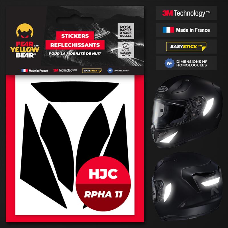 Stickers réfléchissants casque EASY REPLICA™ HJC RPHA11 NOIR ...