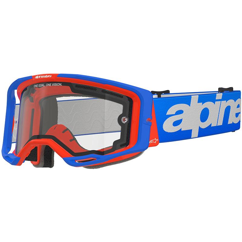 Masque cross VISION 8 WORDMARK - BLEU/ROUGE ALPINESTARS