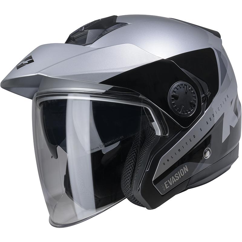 Casque quad EVASION GRAPHIC SILVER BLACK