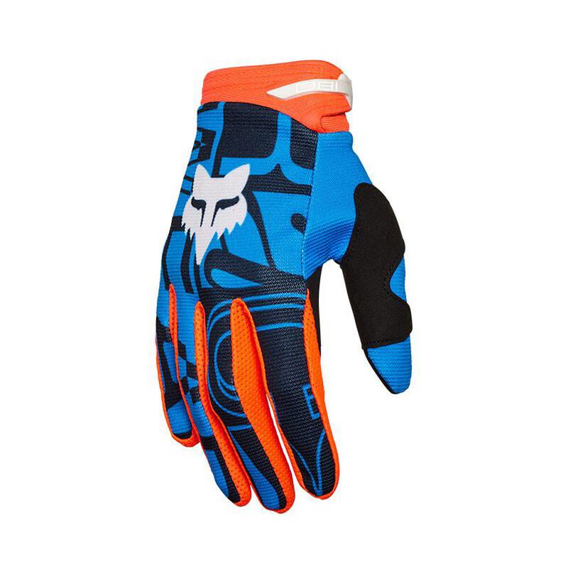 Gant Fox Junior 180 Interfere - Noir/Bleu - Pour Junior, Motocross, VTT, Protection Main