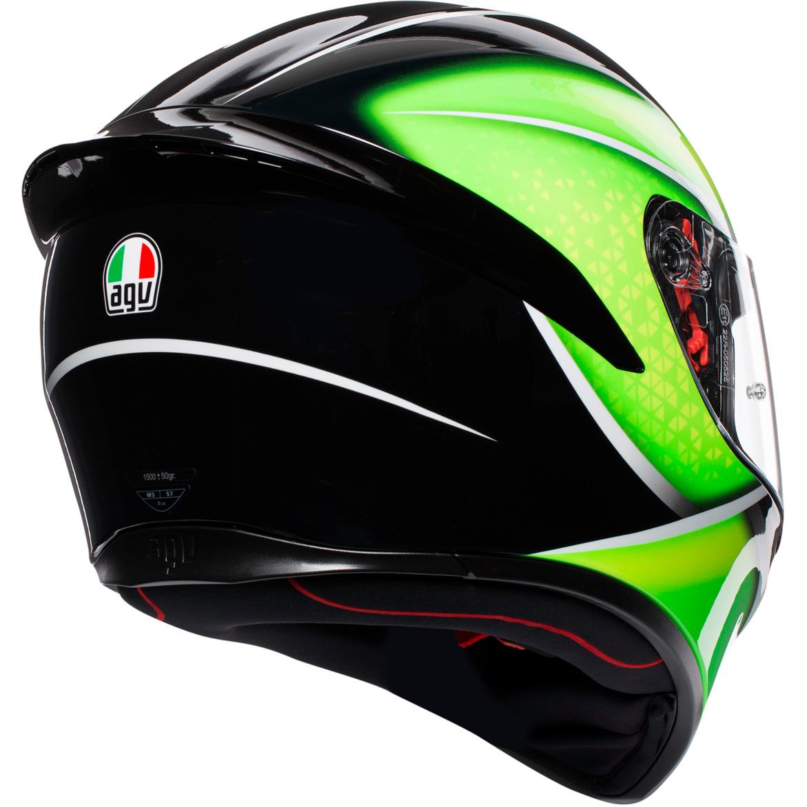 Casque K1 QUALIFY AGV Noir/Vert MAXXESS.FR, Casque intégral