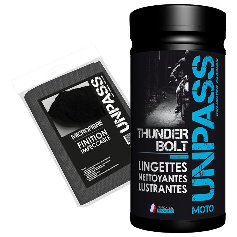 THUNDERBOLT - BOITE DE 80 LINGETTES + MICROFIBRE EN SACHET UNPASS