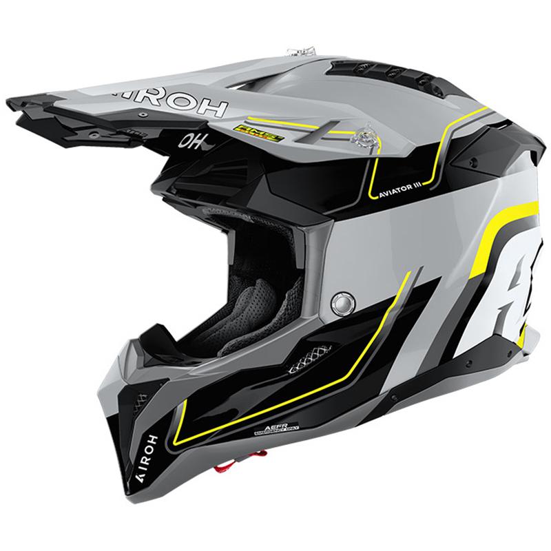Casque cross AVIATOR 3 LEADER JAUNE MAT
