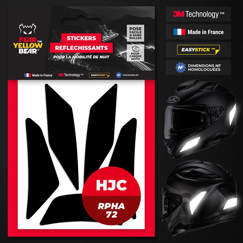Stickers Réfléchissants Casque Hjc Rpha 72 - Noir FEARTHEYELLOWBEAR