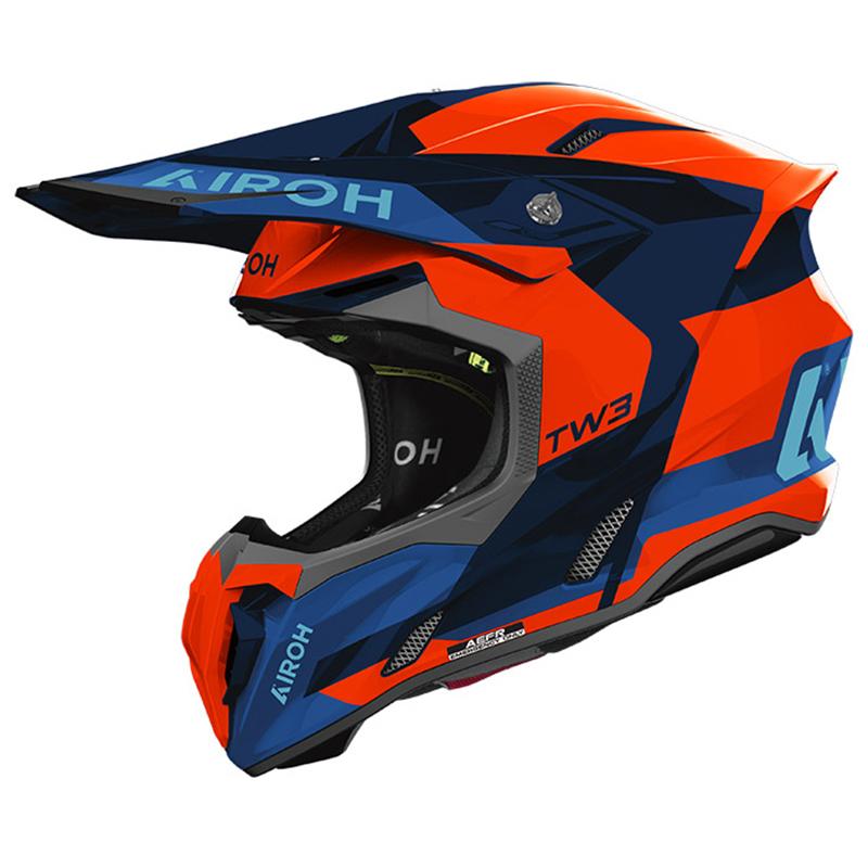 Casque cross TWIST 3 FANCY BLEU/ORANGE GLOSS