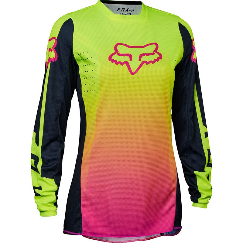 Maillot De Motocross Fox Racing Manches Longues Garçon Taille XL - Rose Et Noir - Occasion Parfait état