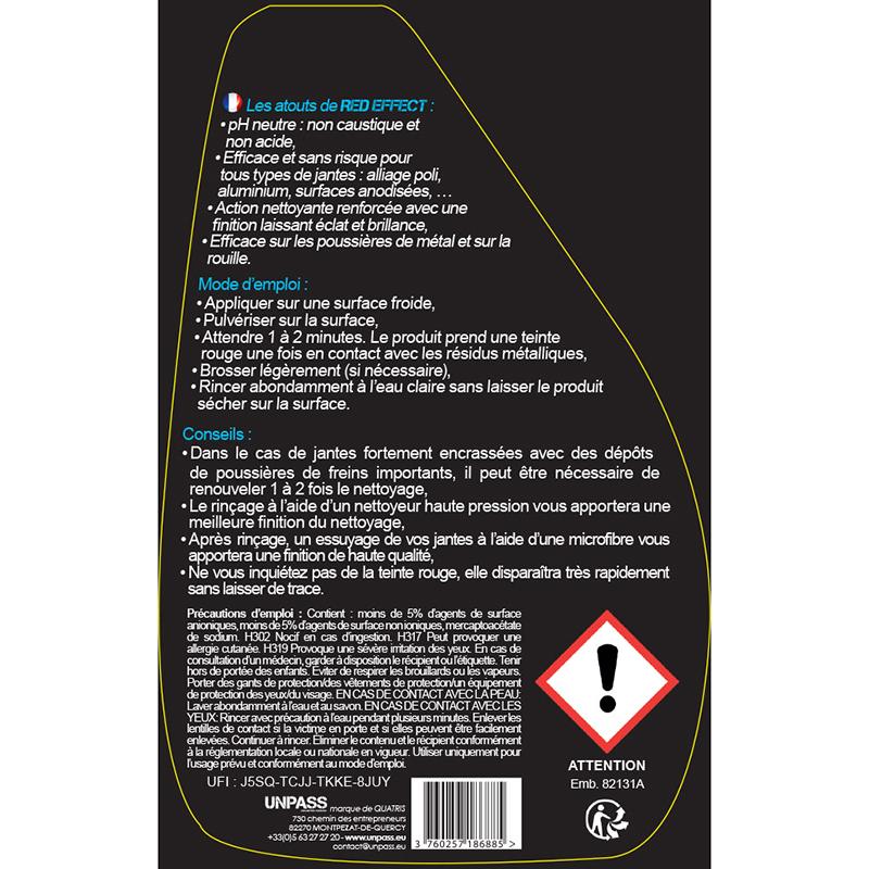 UNPASS Nettoyant JANTES RED EFFECT 500ML 2