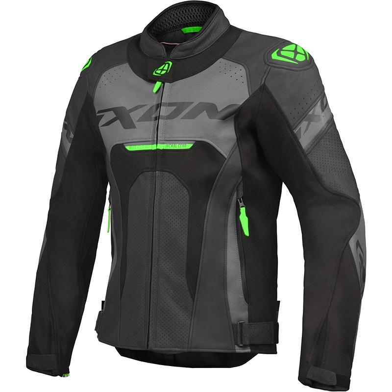 Blouson JACKAL JKT IXON noir/anthracite/vert - MOTO-AXXE.FR