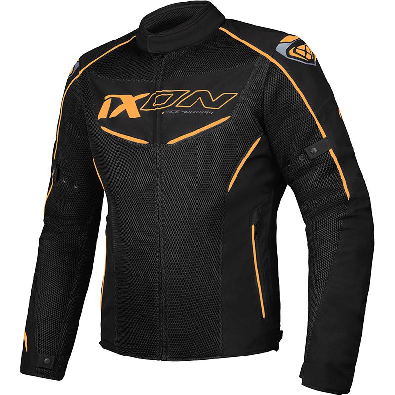 Ixon Flicker Veste textile de moto, noir-orange, taille 2XL