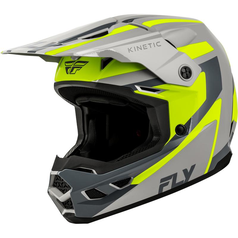 Casque Cross Kinetic Sync FLY gris/jaune - MOTO-AXXE.FR, Casque Cross