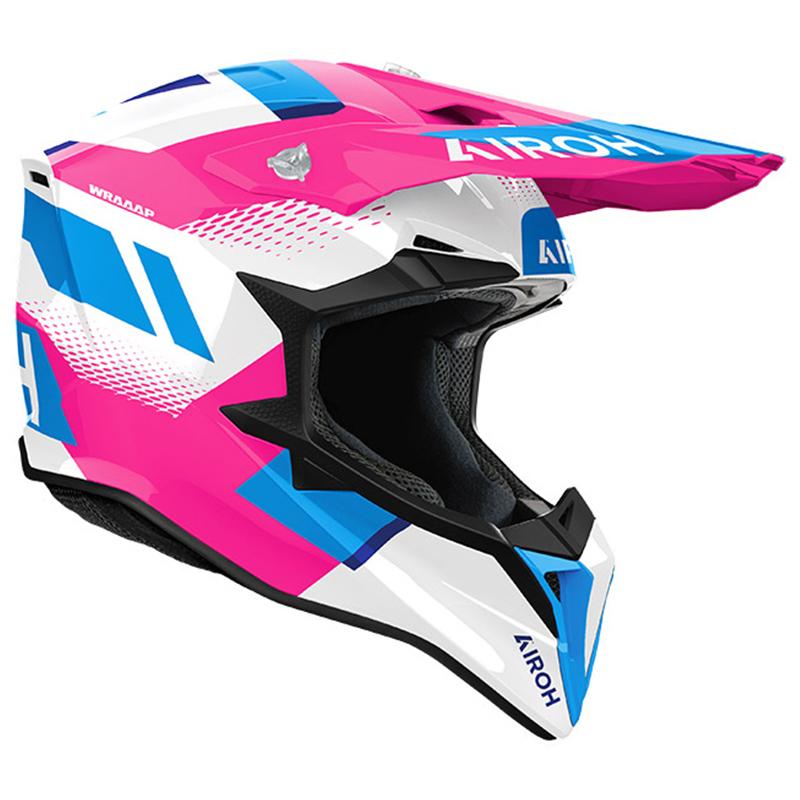 AIROH Casque cross WRAAAP VISION PINK GLOSS 2