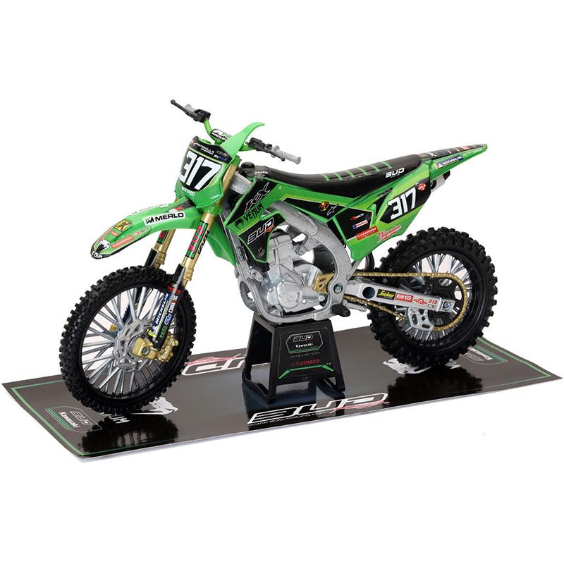 Réplique Moto Kawasaki 450 KXF BUD RACING M. VALIN - Echelle 1/12°