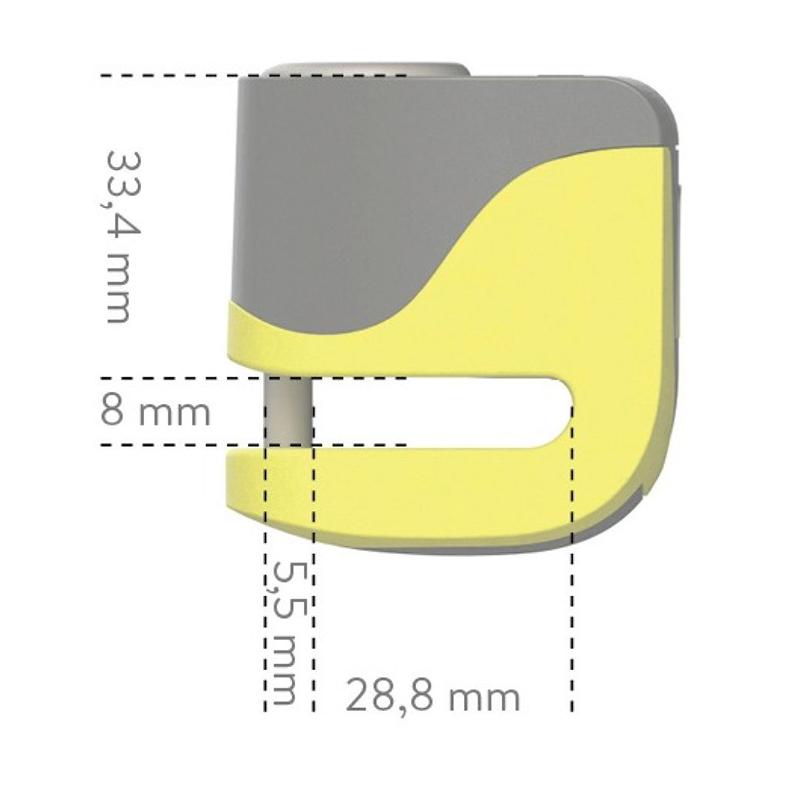 AUVRAY Bloque disque alarme BLOCK DISC ALARME B-LOCK-06 Mini Yellow 2