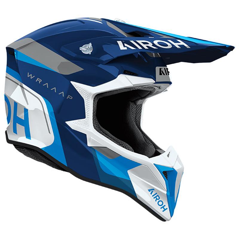 AIROH Casque cross WRAAAP CONQUER BLEU GLOSS 2