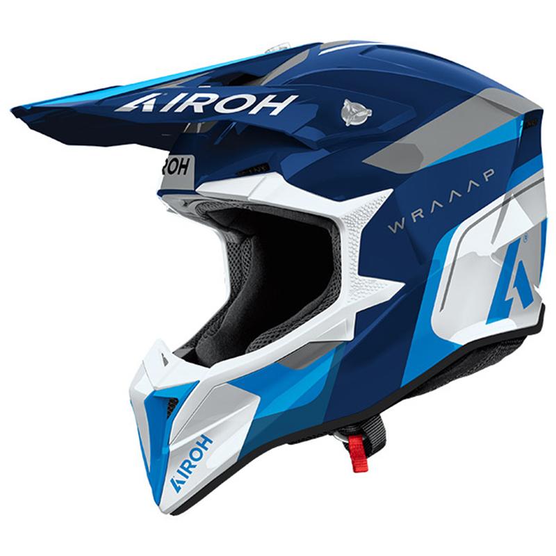 AIROH Casque cross WRAAAP CONQUER BLEU GLOSS