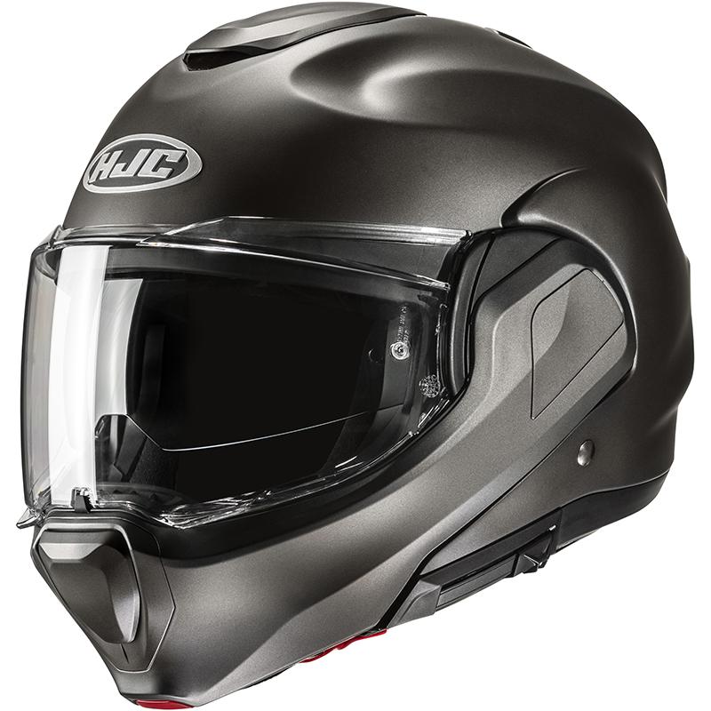 HJC, Casque Moto Modulable F100 UNI Semi Flat Titanium, S