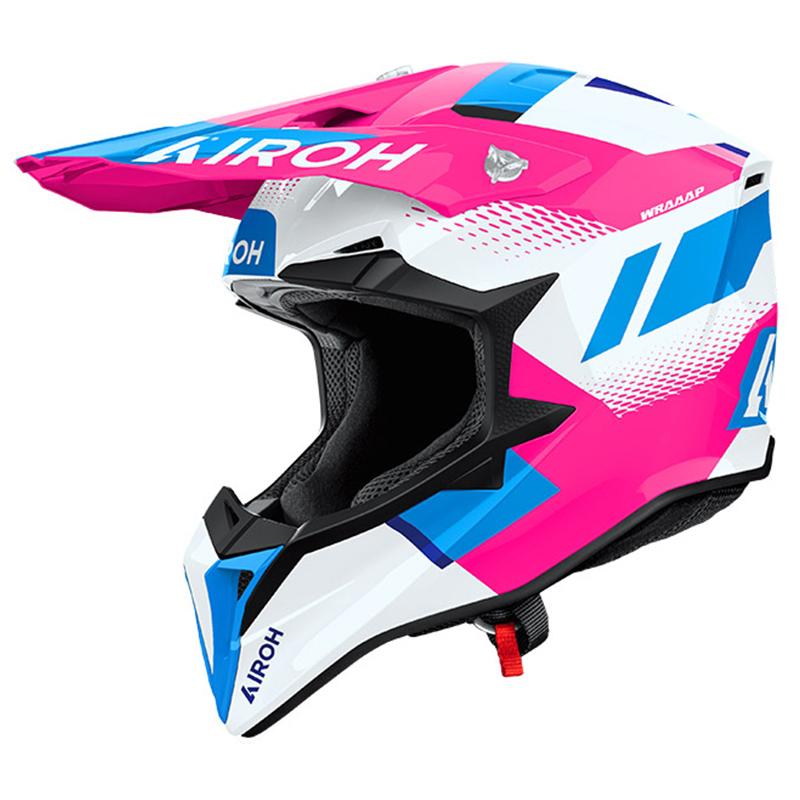 AIROH Casque cross WRAAAP VISION PINK GLOSS