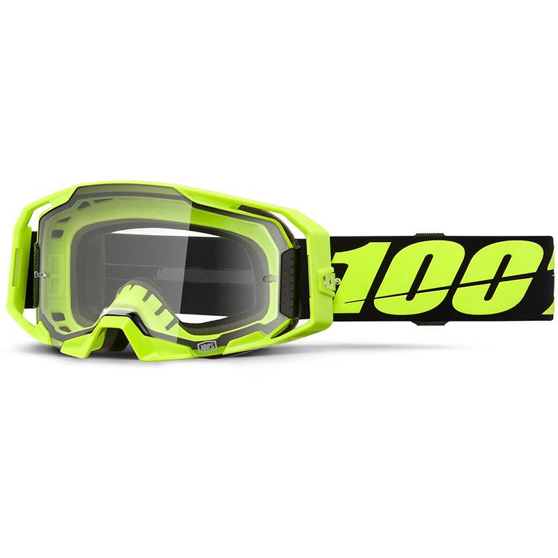 100% Masque cross ARMATIC Jaune Fluo - Ecran Clair
