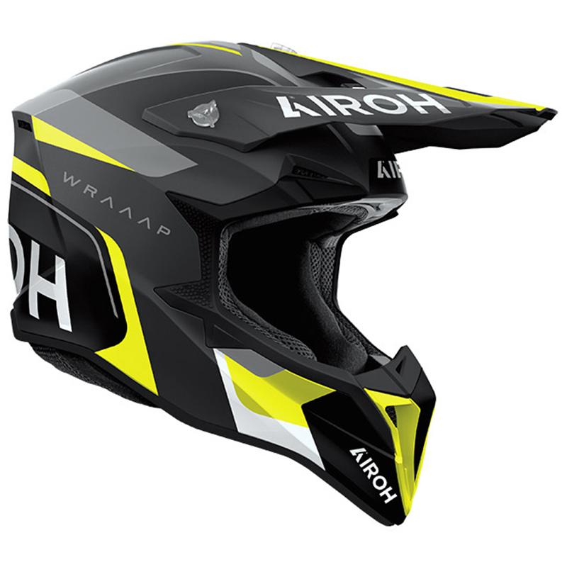 AIROH Casque cross WRAAAP CONQUER YELLOW MATT 2