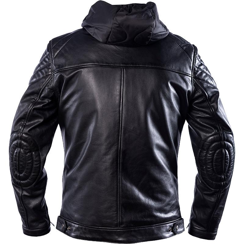 Veste Motard Akito Mercury Plus 'T Birds' En Cuir Noir + Protection