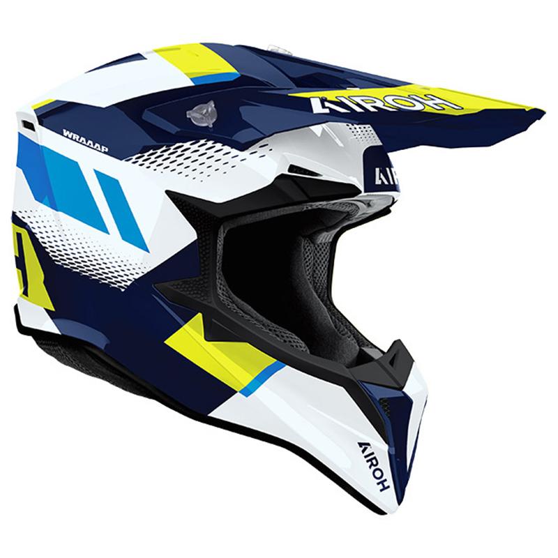 AIROH Casque cross WRAAAP VISION YELLOW/BLUE GLOSS 2