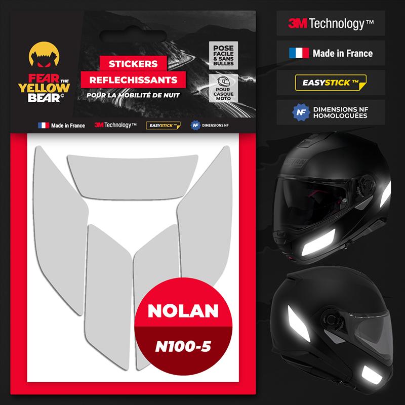 Stickers réfléchissants casque EASY REPLICA™ NOLAN N 100-5 BLANC ...