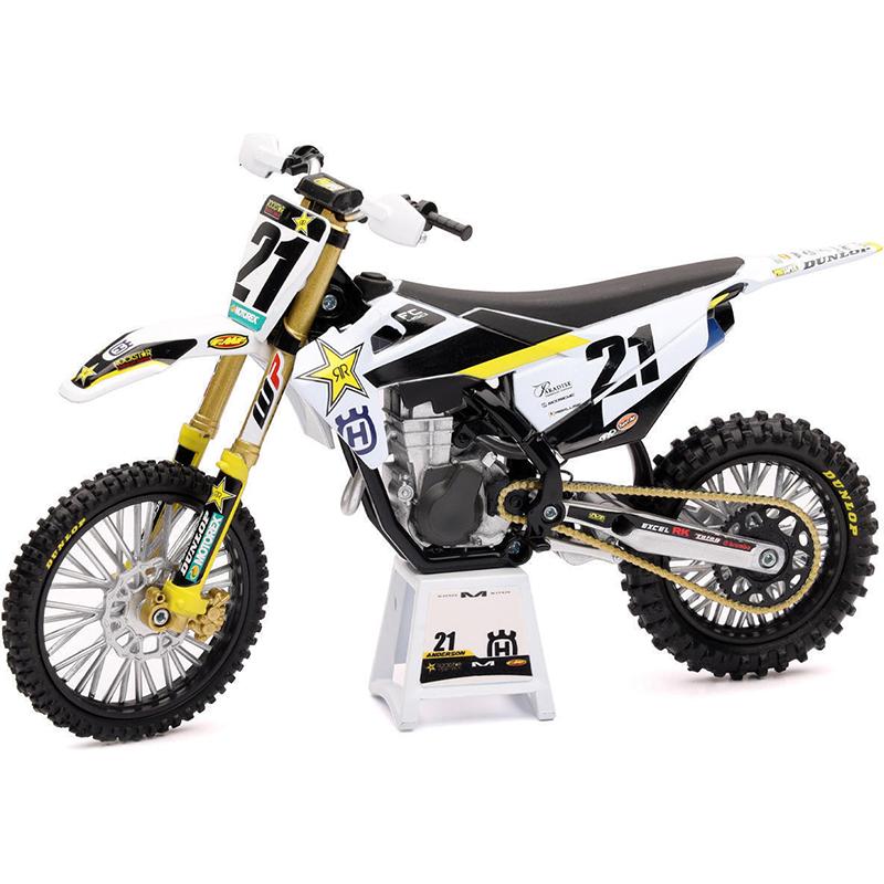 NEWRAY Réplique Moto Husqvarna 450 FC Rockstar J. ANDERSON - Echelle 1/12&deg;