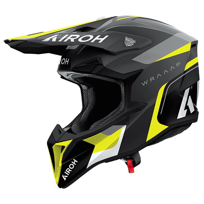 AIROH Casque cross WRAAAP CONQUER YELLOW MATT