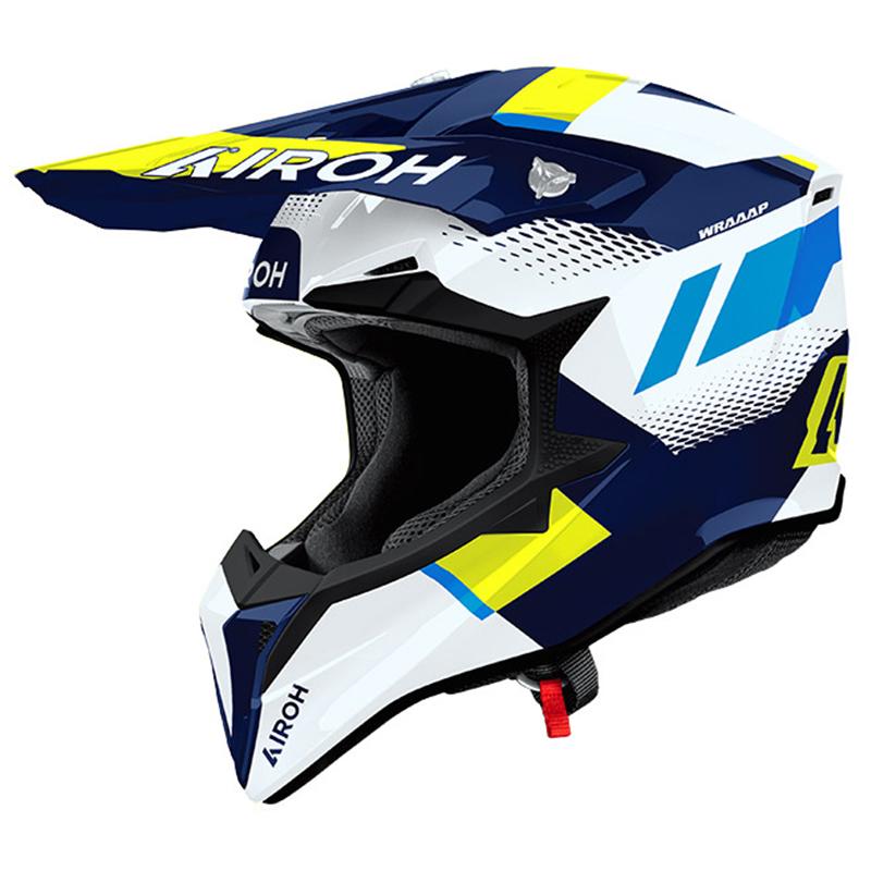 AIROH Casque cross WRAAAP VISION YELLOW/BLUE GLOSS