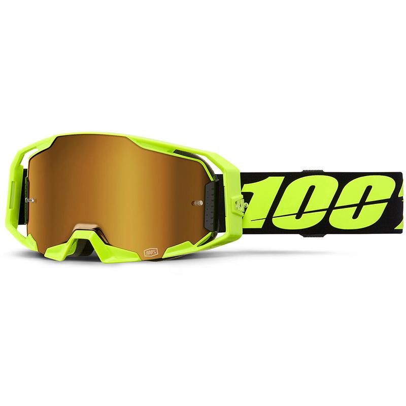 100% Masque cross ARMATIC Jaune Fluo - Ecran Mirror True Gold