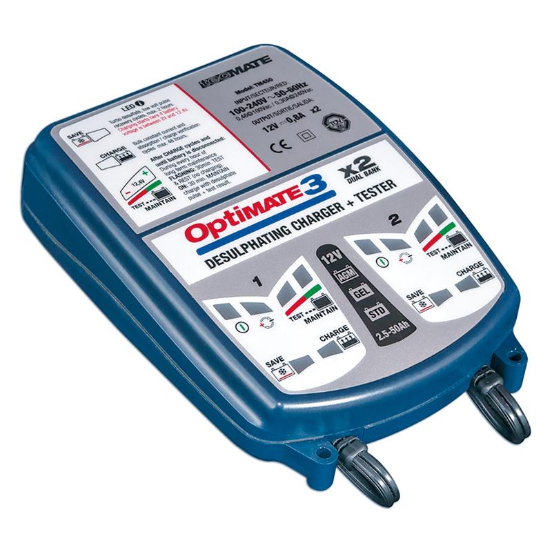 OPTIMATE Chargeur batterie TM 450 PRO - OPTIMATE 3 x2 BANK 12V 0.8A