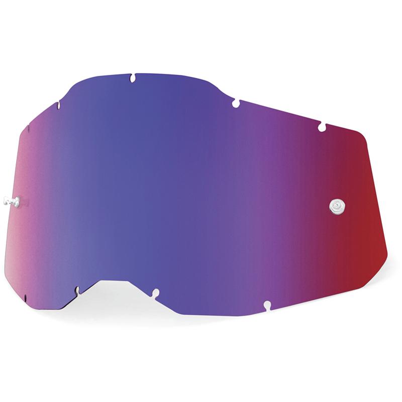 100% Ecran de masque Accuri2/Strata2/Racecraft2 mirror rouge/bleu