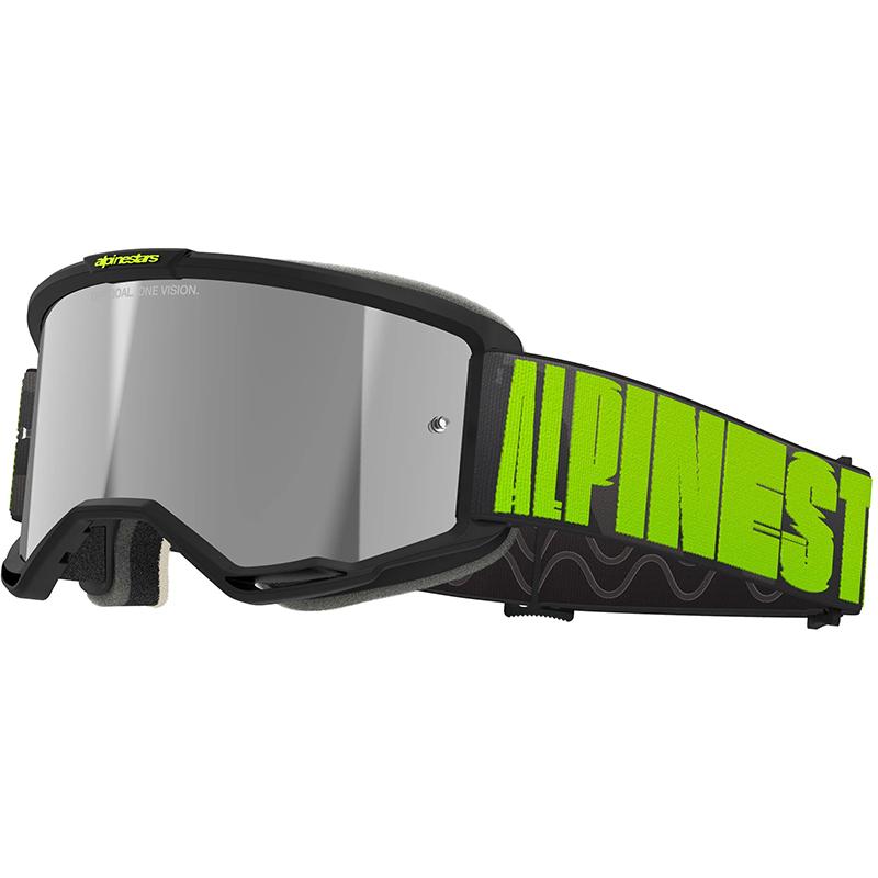 ALPINESTARS Masque cross VISION 5 HOLLOW - VERT/IRIDIUM ARGENT