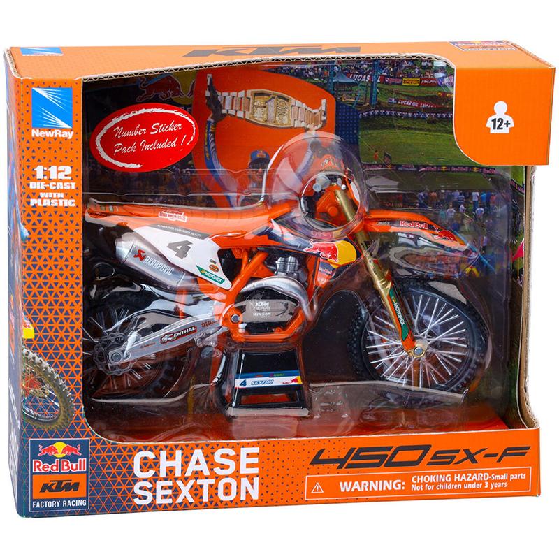 NEWRAY Réplique Moto KTM 450 SX-F Red Bull C. SEXTON - Echelle 1/12&deg; 2