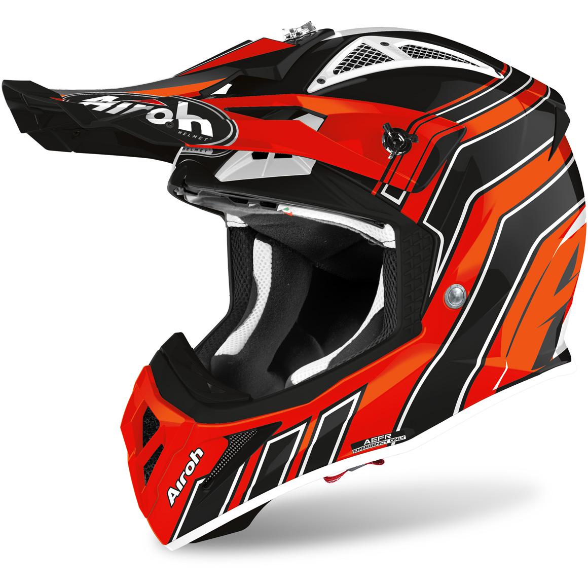 Casque cross AVIATOR ACE ART AIROH Orange/Noir - MOTO-AXXE.FR, Casque Cross
