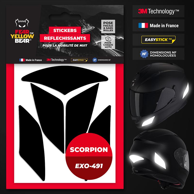 FEARTHEYELLOWBEAR Stickers réfléchissants casque EASY REPLICA SCORPION EXO 491