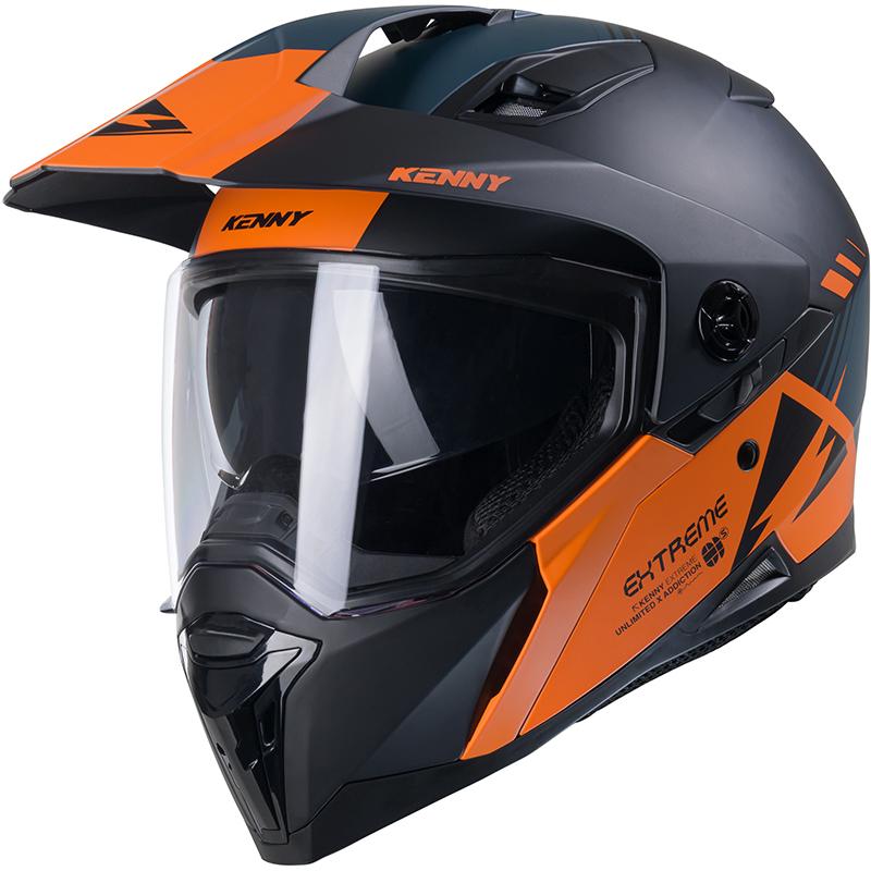 KENNY Casque crossover EXTREME GRAPHIC ORANGE PETROL MATT