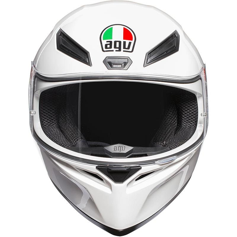 Casque K1 Solid AGV Blanc MOTOAXXE.FR, Casque intégral