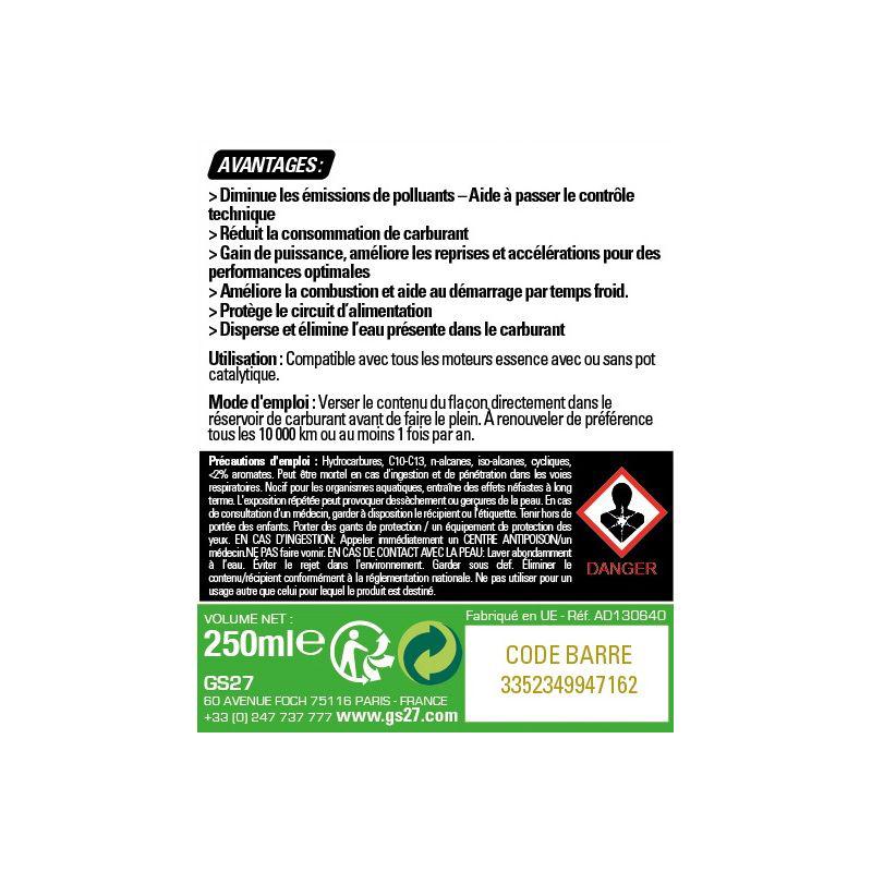 GS27 Entretien TRAITEMENT CARBURANT ESSENCE UNIDOSE 250ML 2